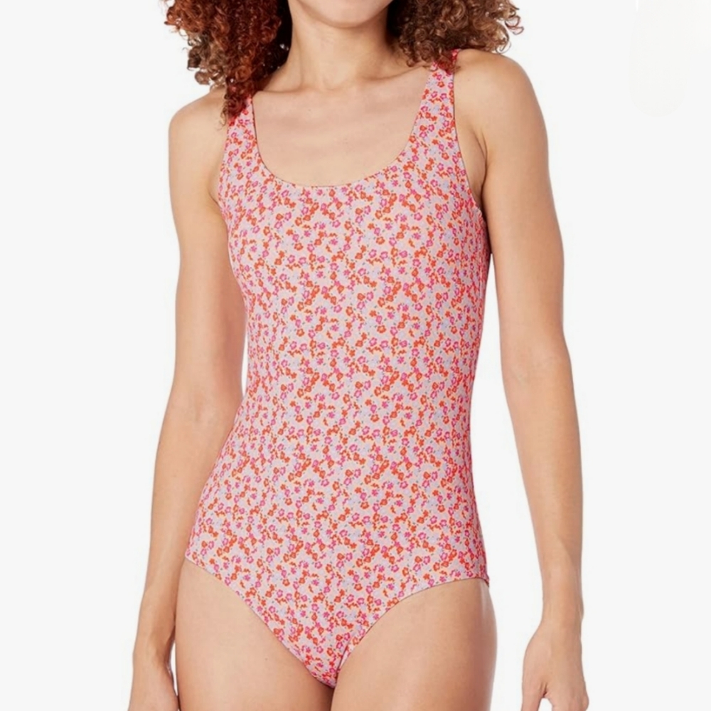 NWOT Women's Large One Piece coverage swimsuit Floral Print Tiny print